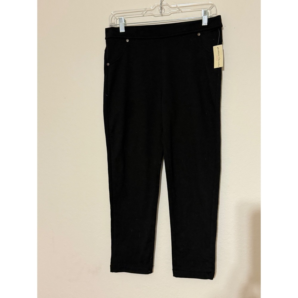 Bobbie Brooks Womens Black Pull On Straight Leg Pants Size L NWT SS20 2-358-6503